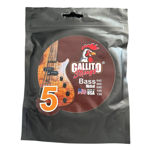 Cuerdas Bajo Eléctrico Gallito Strings Nickel 5 Cuerdas