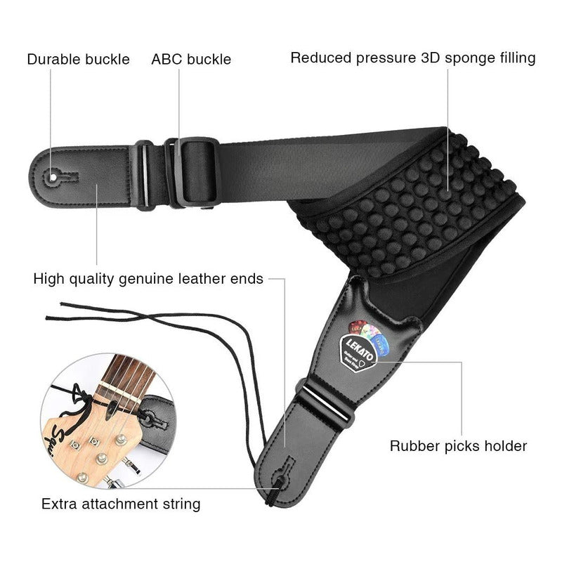 Strap Correa Tali Lekato Ajustable Para Guitarra O Bajo