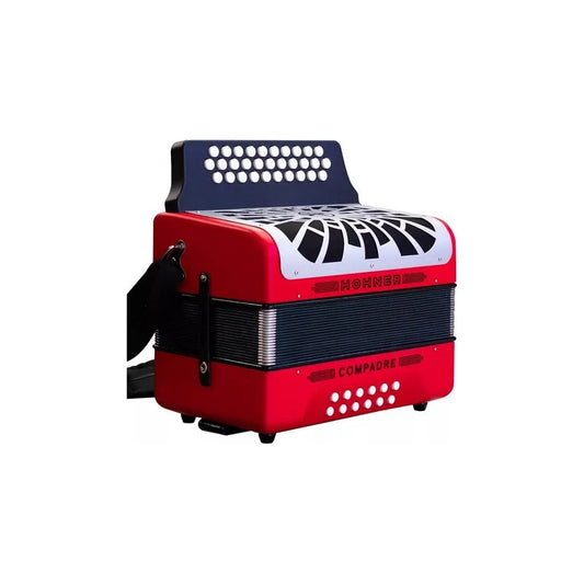 Acordeon Hohner Compadre Sol Rojo Con Funda Y Correas