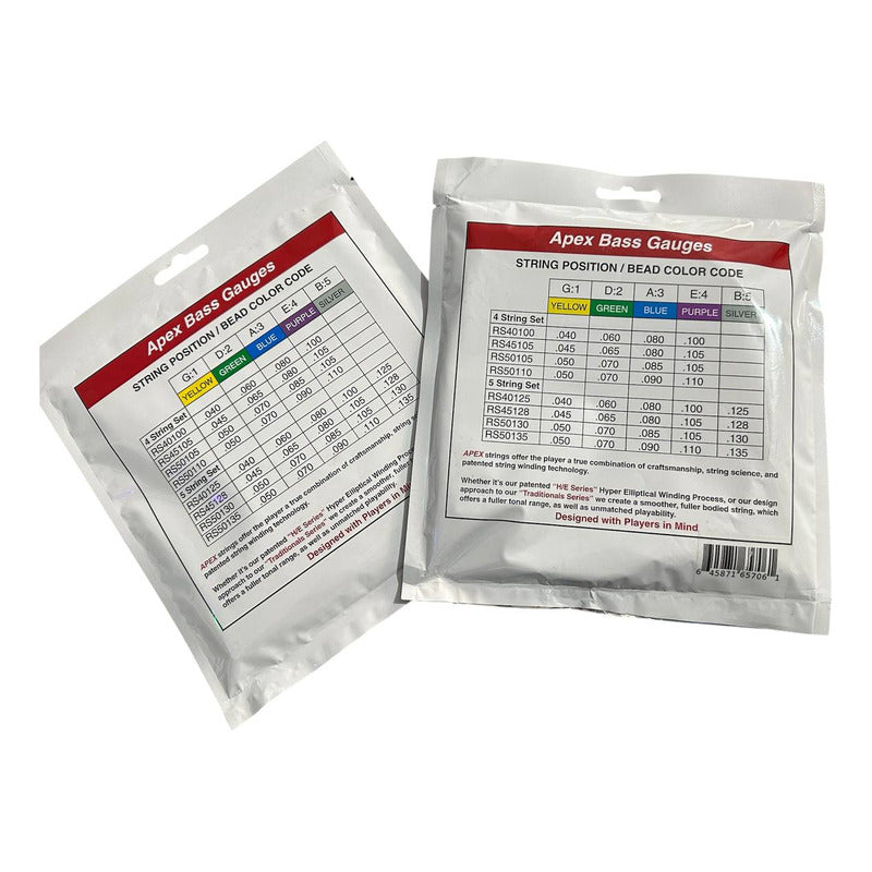 Apex De Nickel Set De 6 Cuerdas Para Bajo Electrico 0.32 Msi