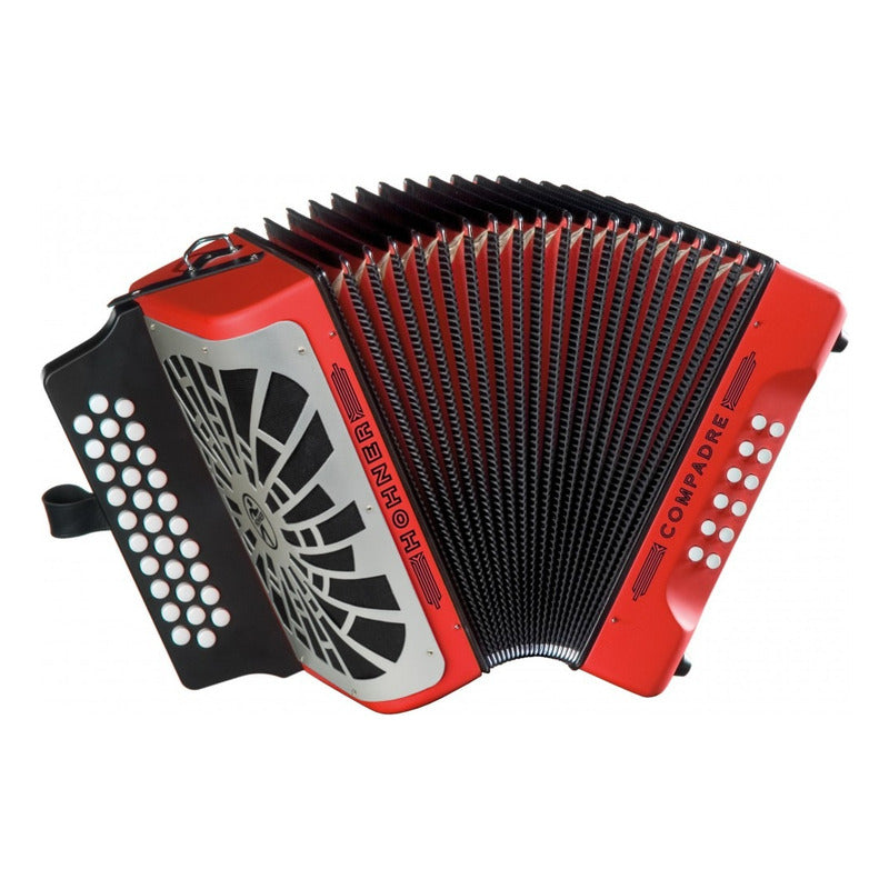 Acordeon Hohner Compadre Sol Rojo Con Funda Y Correas