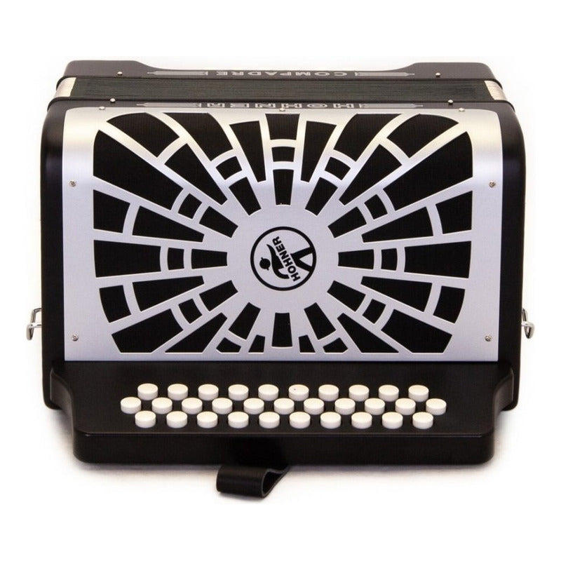Acordeon Hohner Compadre Fa Negro/plata Con Funda Y Correas