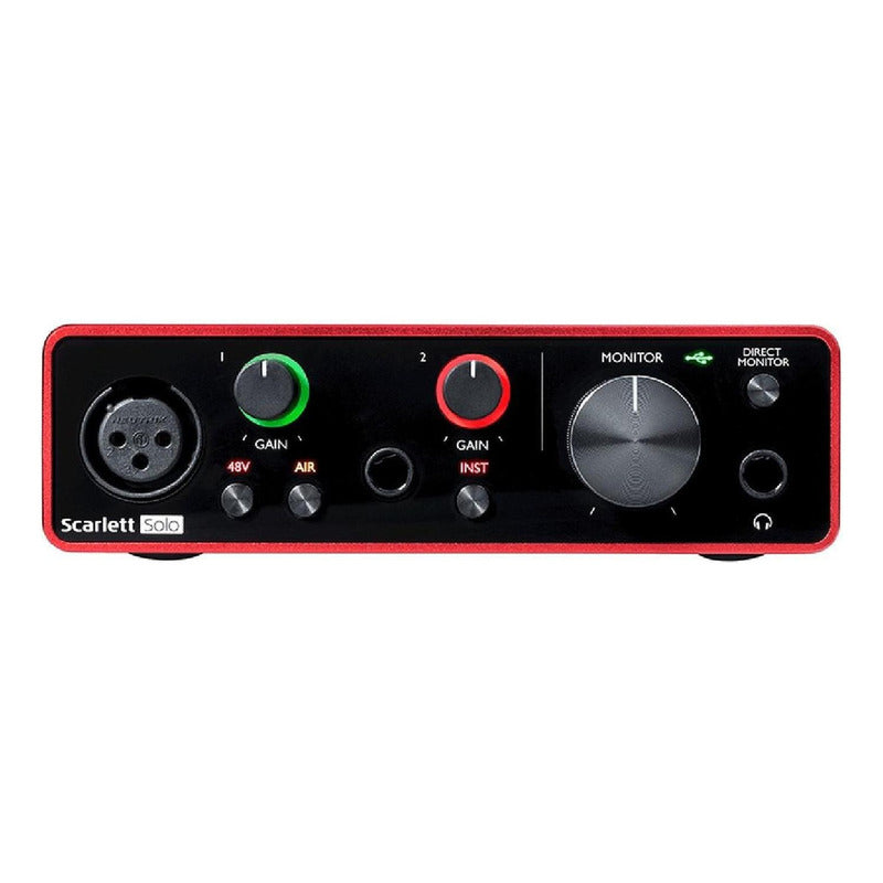 Interfaz De Audio Focusrite Scarlett Solo Roja 3.a Gen