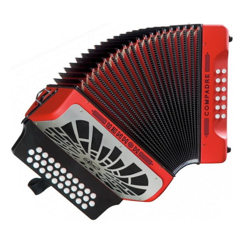 Acordeon Hohner Compadre Sol Rojo Con Funda Y Correas