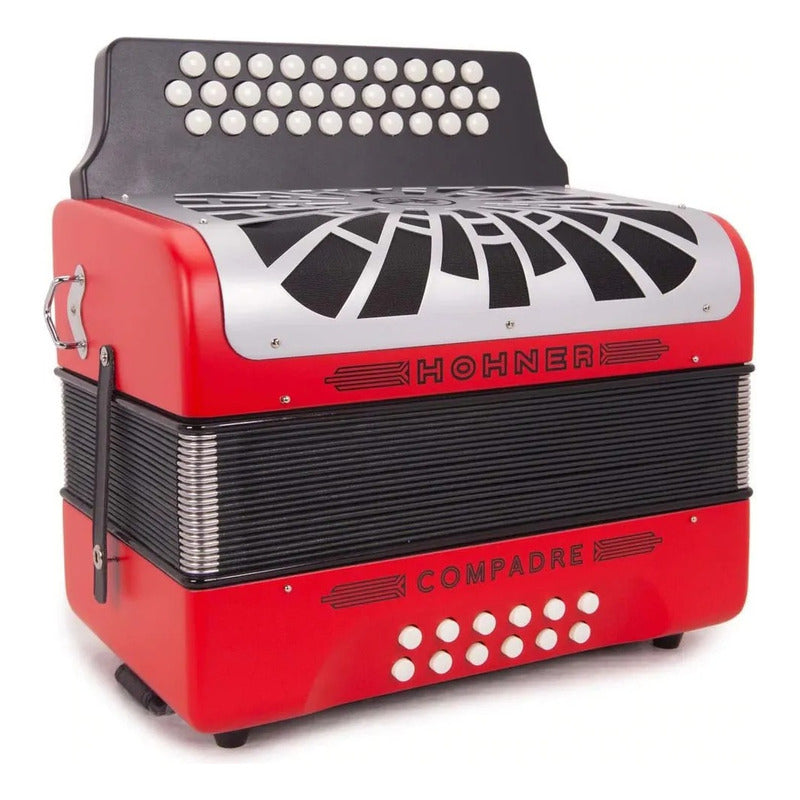Acordeon Hohner Compadre Sol Rojo Con Funda Y Correas