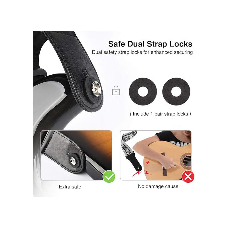 Lekato Correa Para Bajo O Guitarra Profecional Negro Liso