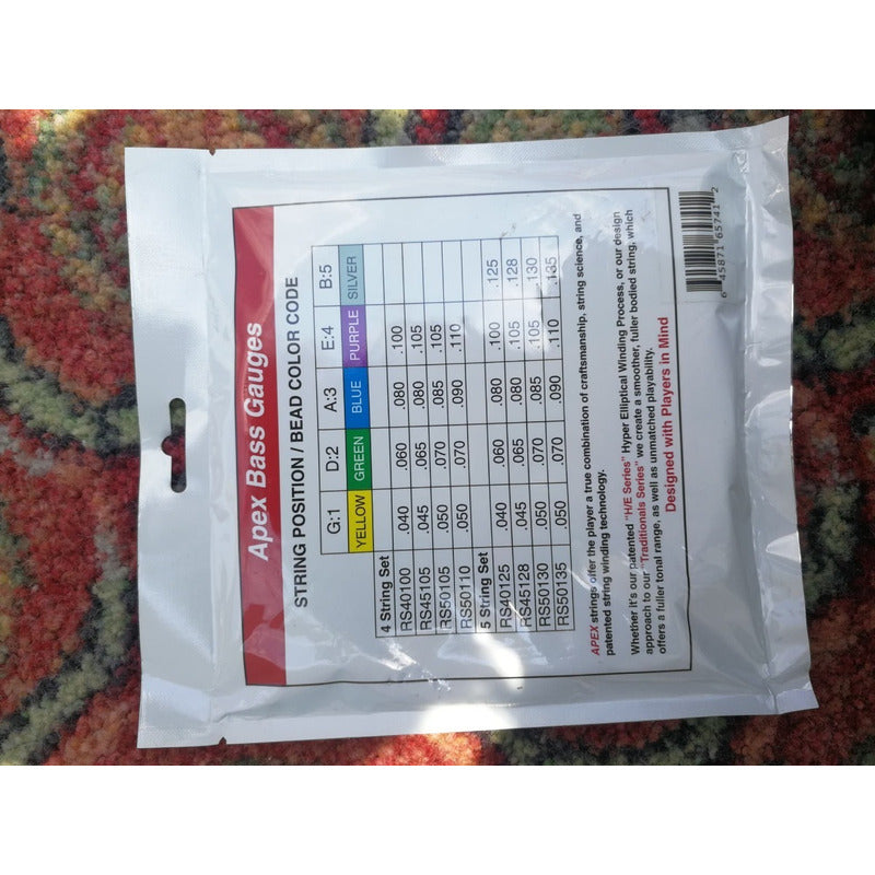 Cuerdas Apex Para Bajo Set De 5 45-128 Acero Tradicionales