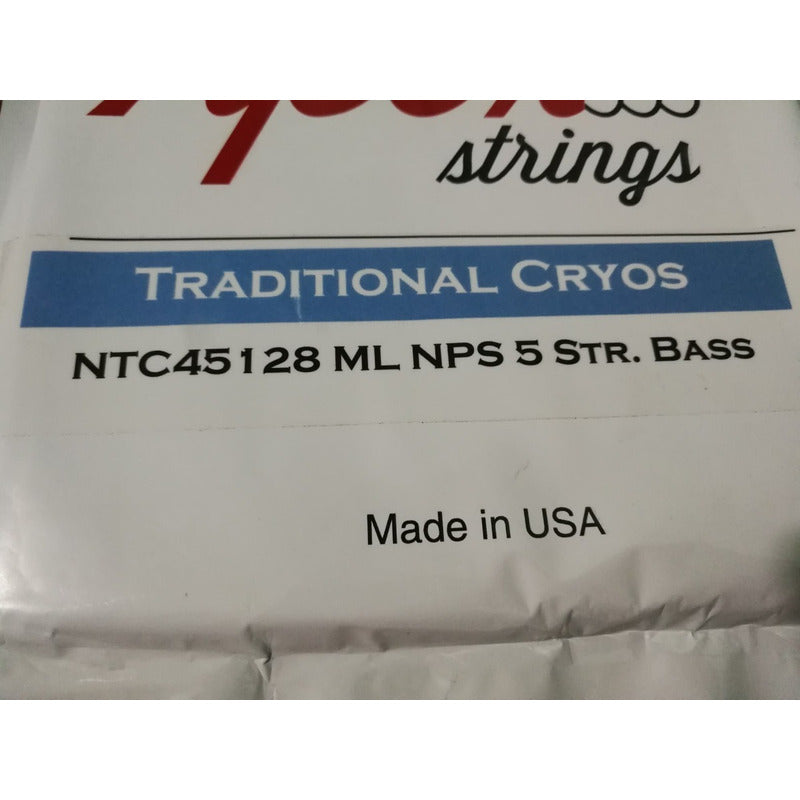 Apex Strings Cuerdas Para Bajo 5 Set 45-128 Nickel Cryos