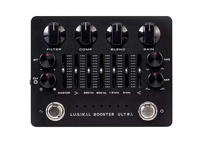 Pedal de efectos combinado Darkglass Luminal Booster Ultra Compression y Harmonic Boost, color negro
