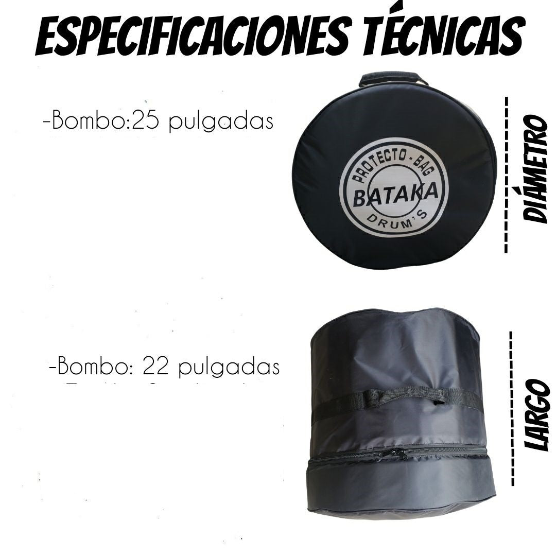 FUNDA PARA BOMBO O TAMBORA REFORZADA IMPERMEBALE DE USO RUDO