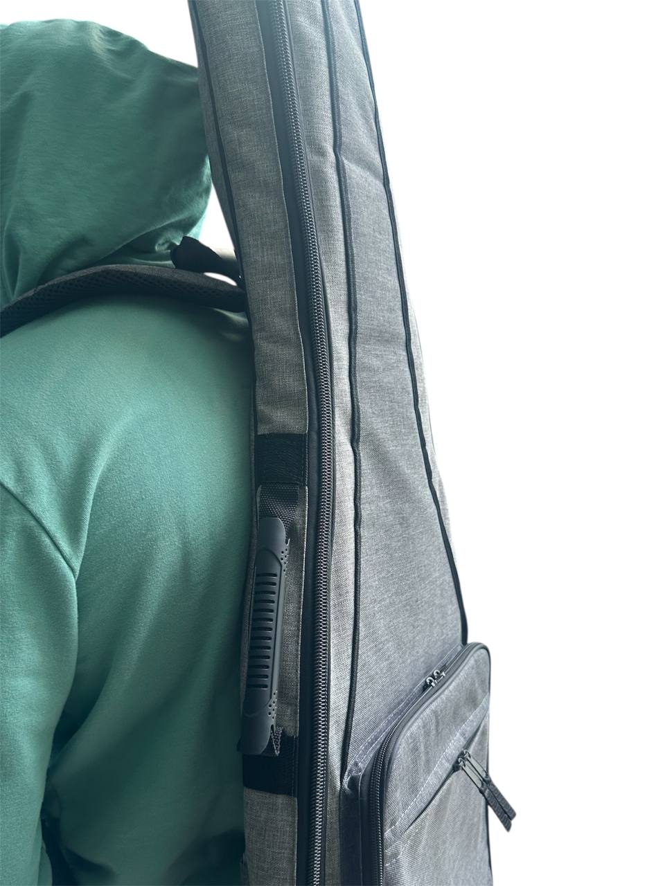 Funda para bajo electrico protecto bag color gris modelo premium 125 x 40 x 10 cm con forro acolchado de 2cm