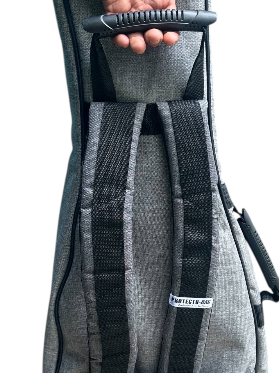 Funda para bajo electrico protecto bag color gris modelo premium 125 x 40 x 10 cm con forro acolchado de 2cm