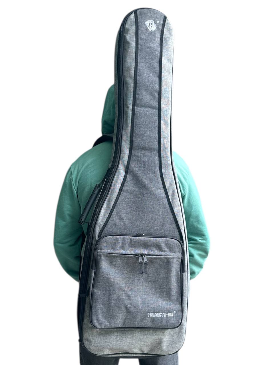 Funda para bajo electrico protecto bag color gris modelo premium 125 x 40 x 10 cm con forro acolchado de 2cm
