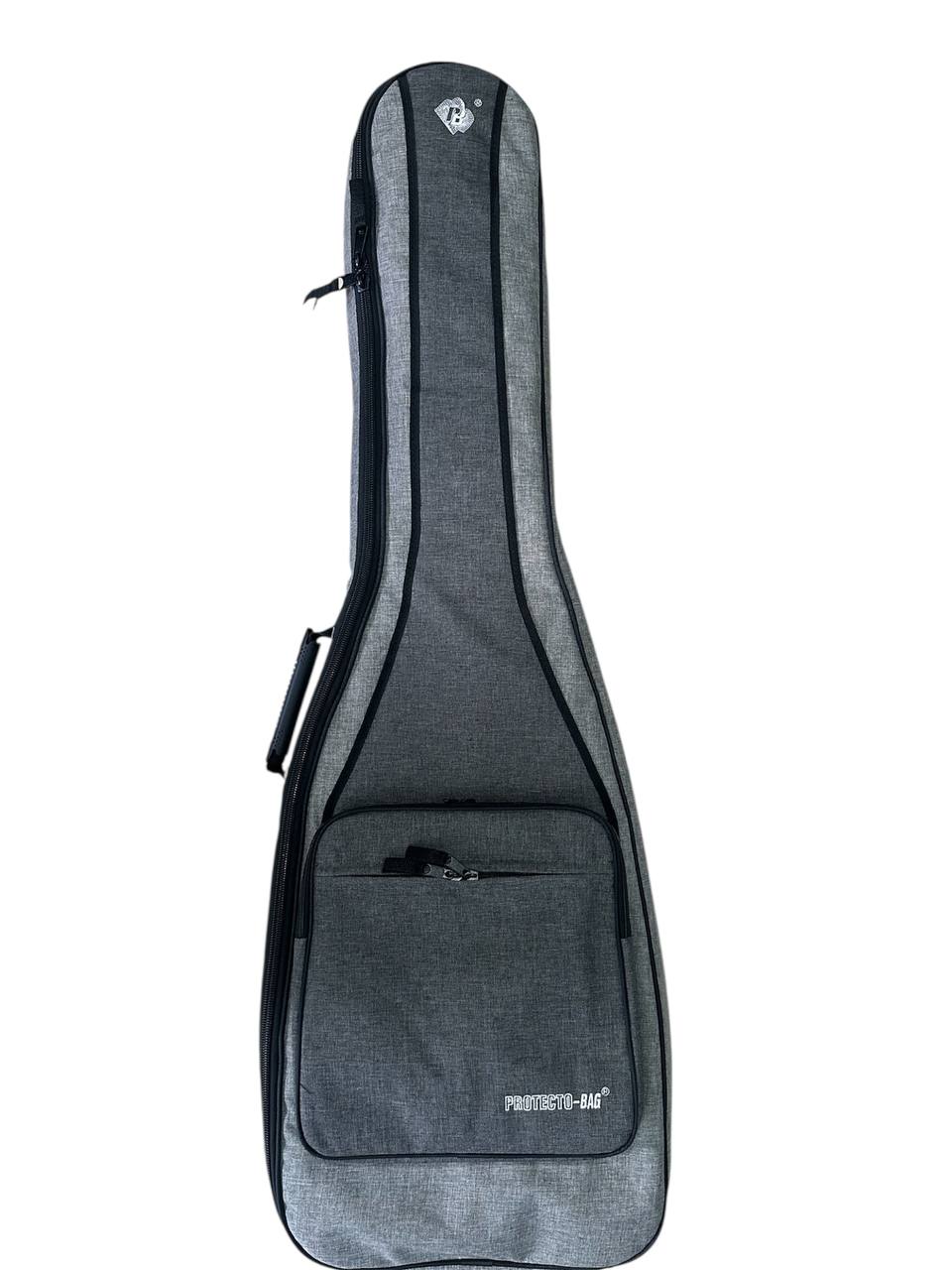 Funda para bajo electrico protecto bag color gris modelo premium 125 x 40 x 10 cm con forro acolchado de 2cm