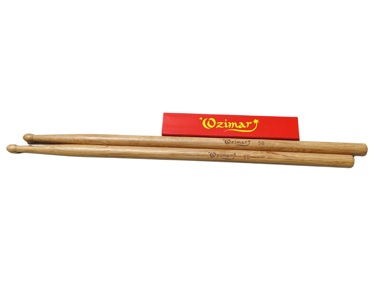 Par Baqueta de Bambú 5B con Punta de Madera OZIMAR – Potencia, Control y Durabilidad