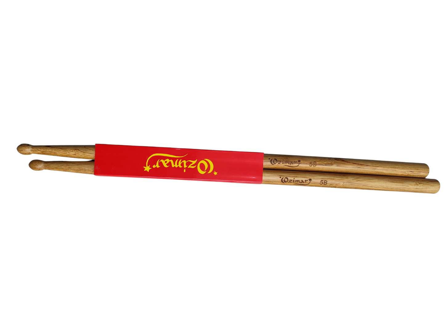 Par Baqueta de Bambú 5B con Punta de Madera OZIMAR – Potencia, Control y Durabilidad