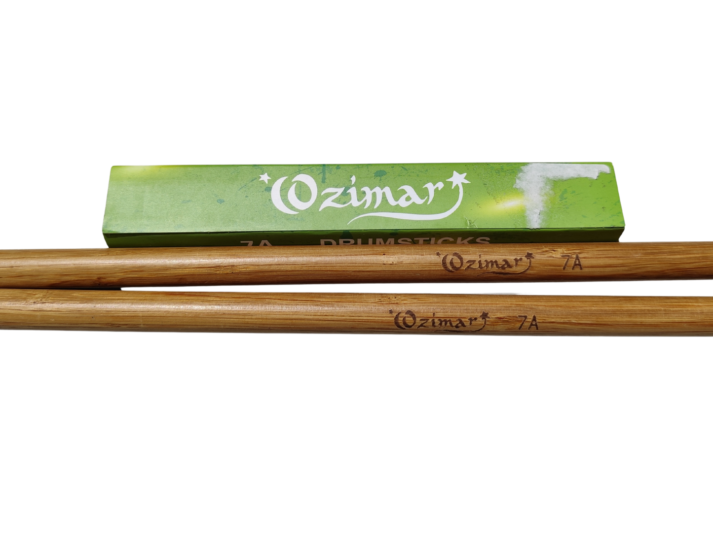 Par Baqueta de Bambú 7A con Punta de Madera OZIMAR – Ligera, Resistente y Precisa
