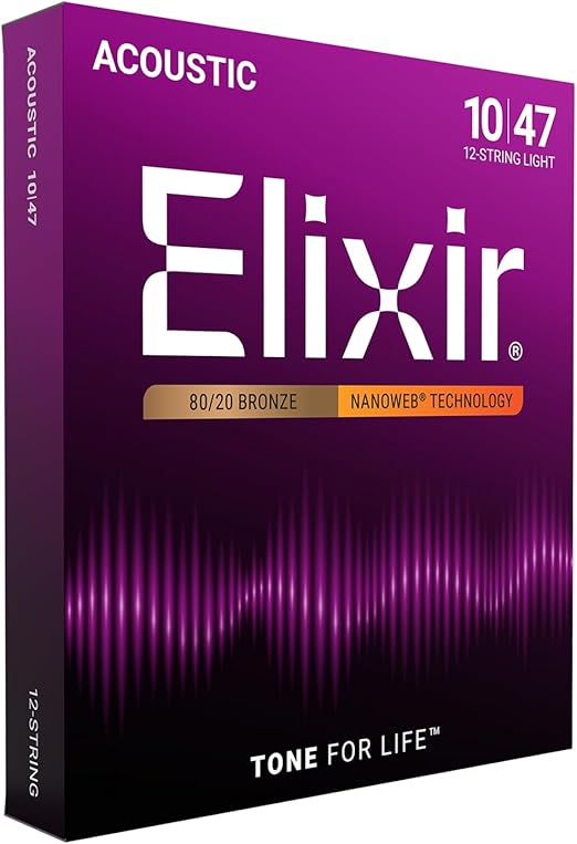 Cuerdas Elixir para Guitarra Eléctrica Calibre 10–47 – Juego de Cuerdas con Recubrimiento Anticorrosión – Sonido Brillante y Mayor Duración
