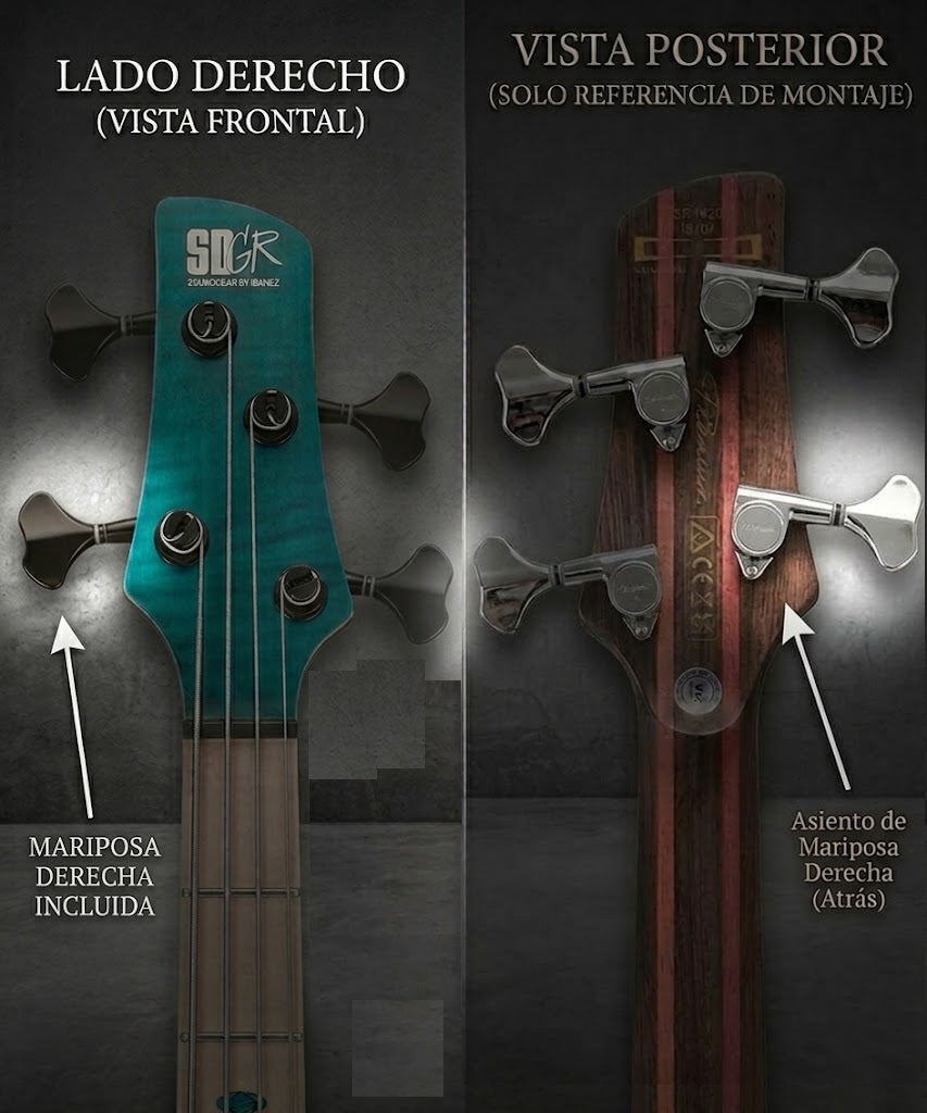 Clavija Individual Gotoh GB707 Cromo - Lado derecho