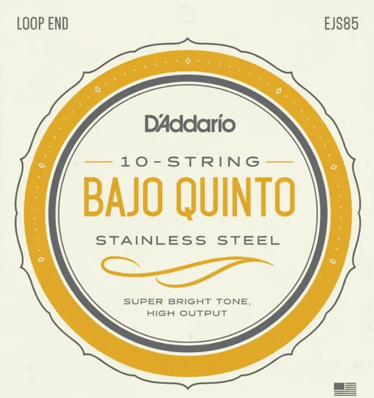 D'addario Bajo Quinto EJ85 Stainless Steel Set 10 String Loop End