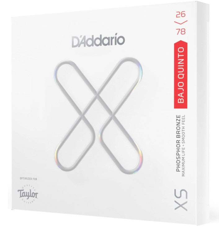 D'Addario | XS Phosphor Bronze | Cuerdas para Bajo Quinto Taylor | Calibre 26-78 | Bronce Fosforado con Recubrimiento | XSAPB2678