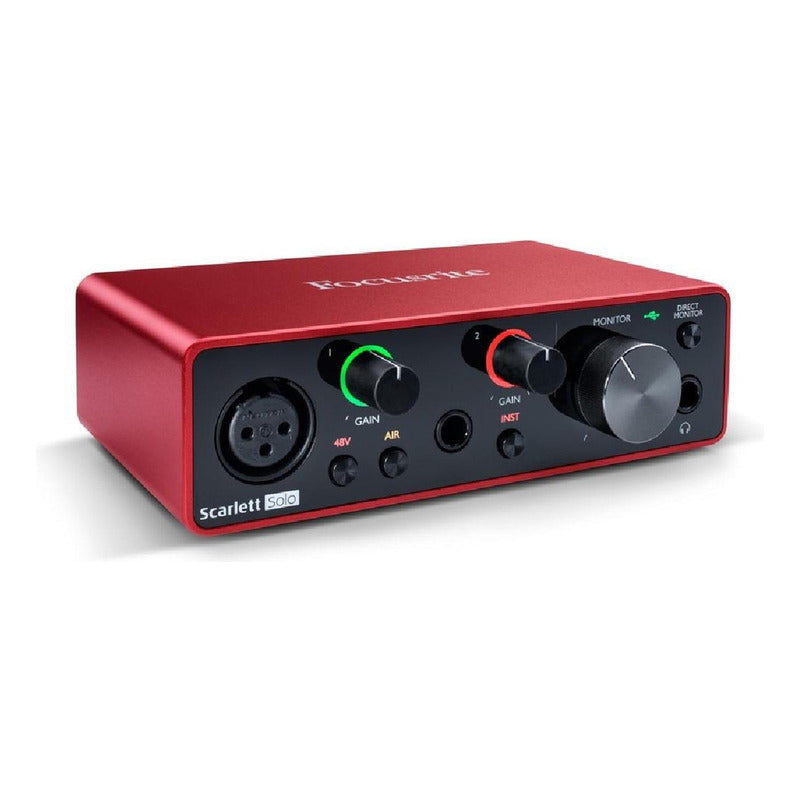 Interfaz De Audio Focusrite Scarlett Solo Roja 3.a Gen