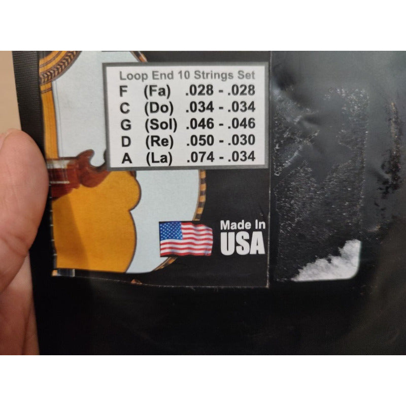 Cuerdas Gallito Bajo Quinto Nickel Hechas En Usa, Loop End