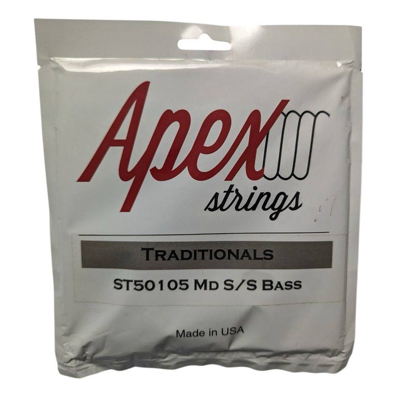 Set De 4 Cuerdas Acero Marca Apex Calibre Medio 50-105 Msi