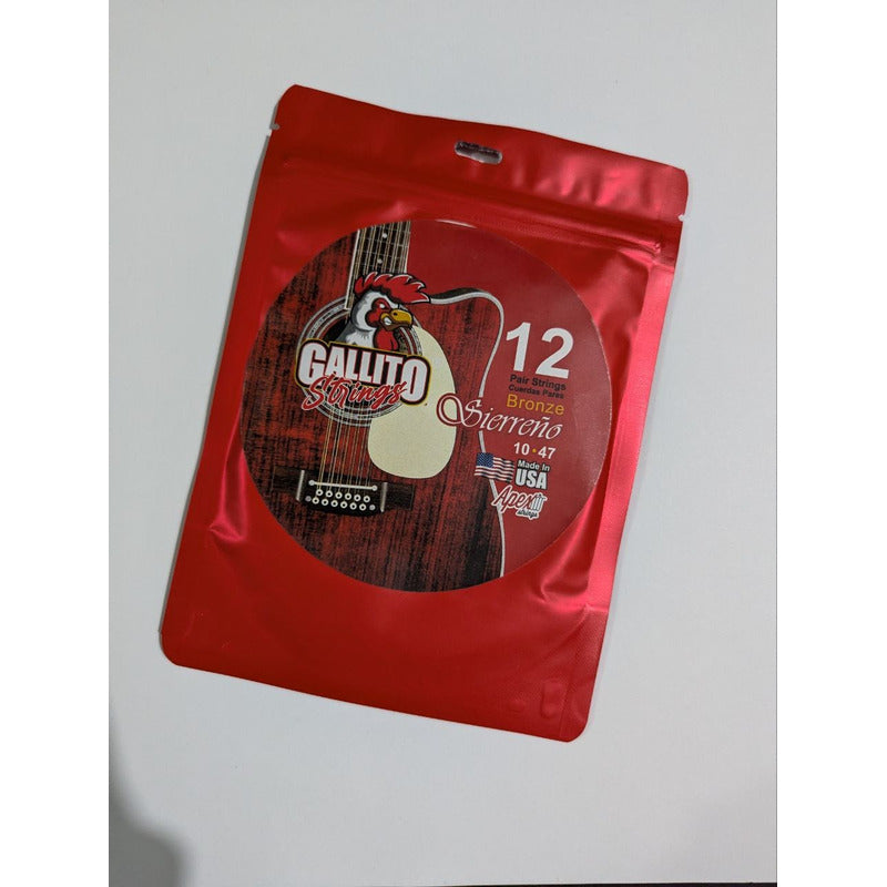 Cuerdas Gallito Para Guitarra Docerola 10/47 Bronze 12pares