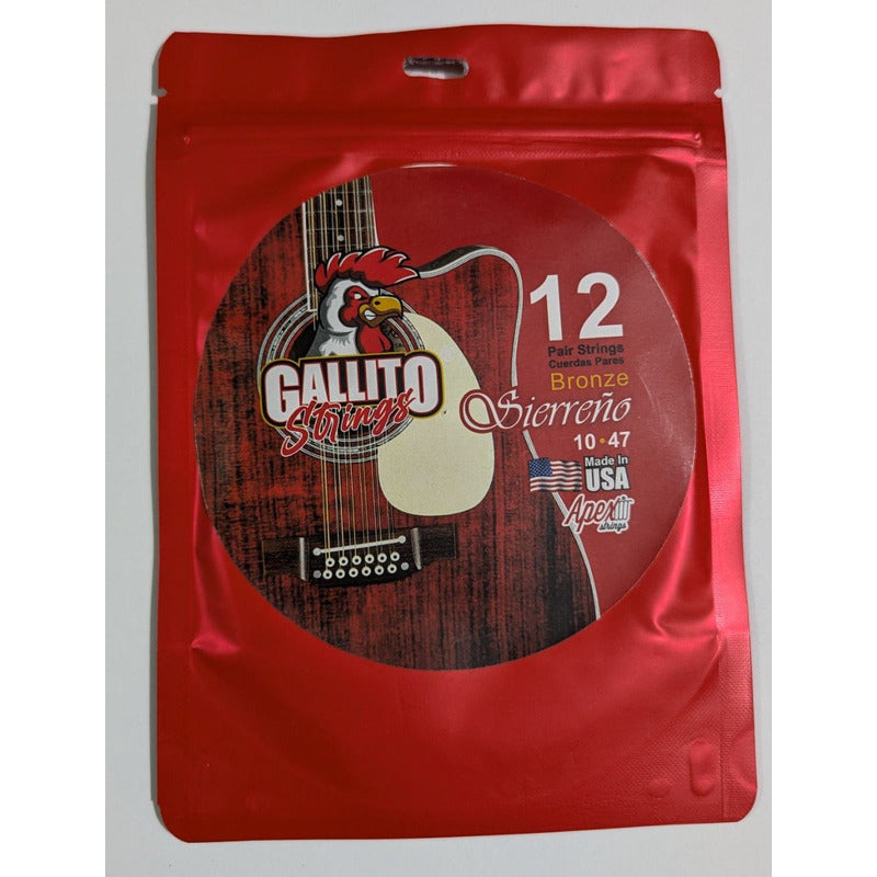 Cuerdas Gallito Para Guitarra Docerola 10/47 Bronze 12pares