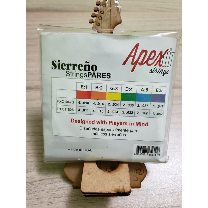 Cuerdas Pares 12 Guitarra Docerola Apex  Pxc1047s Bronce