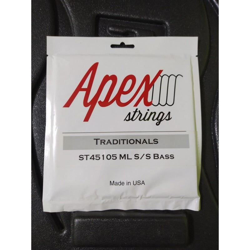 Set 4 Cuerdas Apex Para Bajo Material Acero Inoxidable Usa