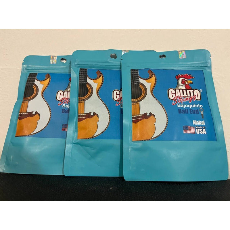 Cuerdas Gallito Bajo Quinto Nickel Hechas En Usa, Ball End