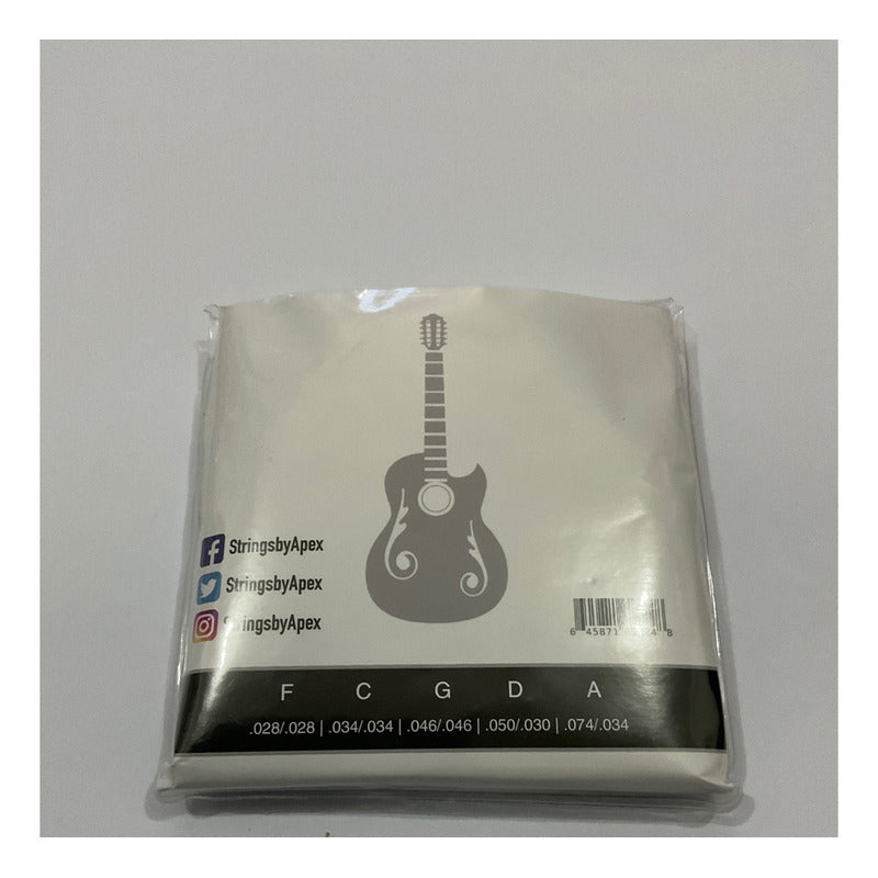 Cuerdas Para Bajo Quinto Apex Niquel Set Completo Msi