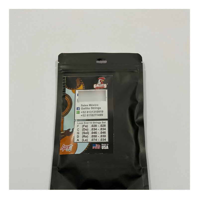 Cuerdas Gallito Bajo Quinto Nickel Hechas En Usa, Loop End