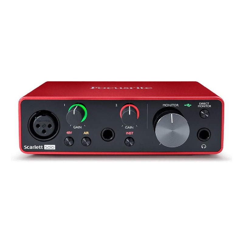 Interfaz De Audio Focusrite Scarlett Solo Roja 3.a Gen