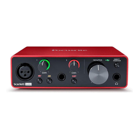 Interfaz De Audio Focusrite Scarlett Solo Roja 3.a Gen