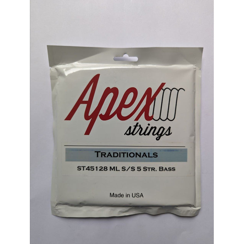 Cuerdas Apex Para Bajo Set De 5 45-128 Acero Tradicionales