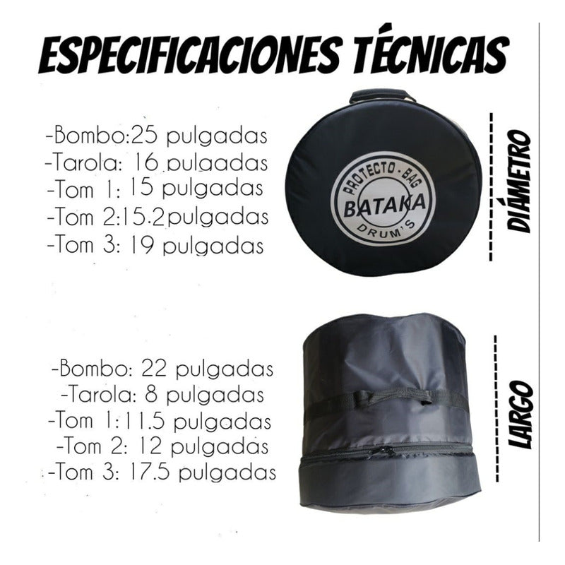 Fundas Reforzadas Para Bateria Kit 5 Piezas Medida Estandar