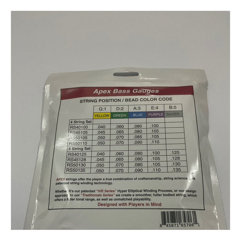 Cuerdas Apex Bajo Electrico  Cryos 5 Cuerdas Nikel 40-125