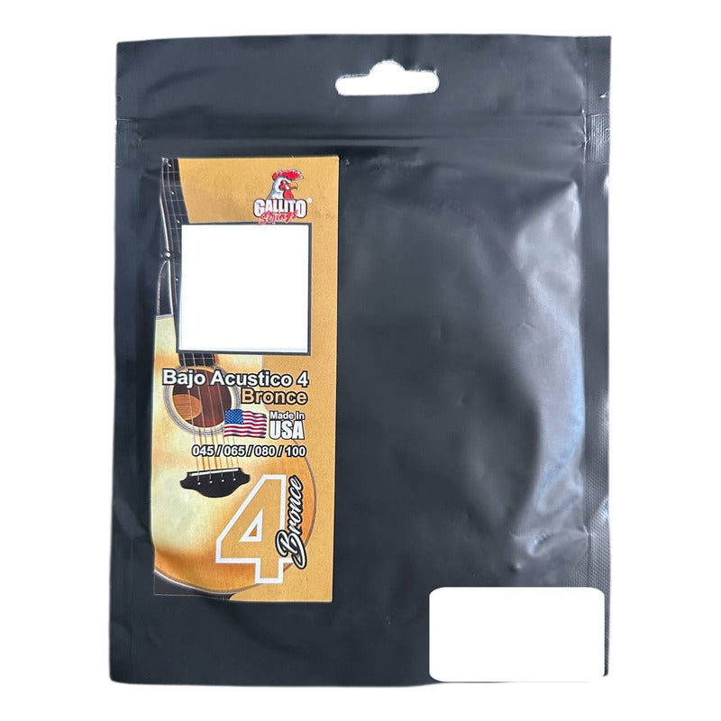 Cuerdas Para Bajo Acústico Gallito Strings Bronce 4 Cuerdas