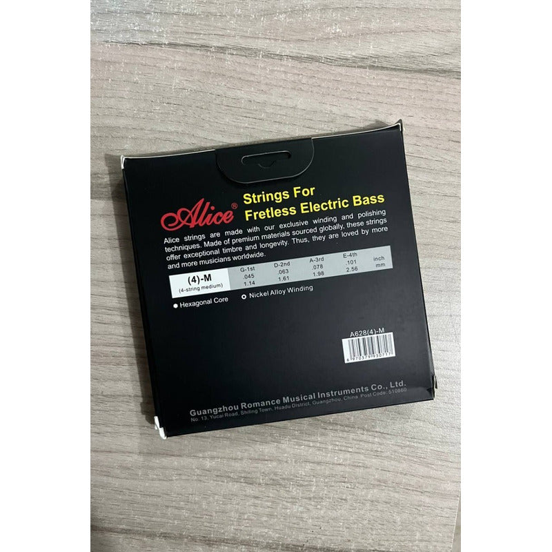 Cuerdas Para Bajo Electrio Fretless Alice 4 Cuerdas
