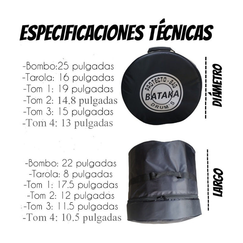 Kit De Fundas Para Bateria Reforzadas 6 PIEZAS  10 12 13 16 22 14