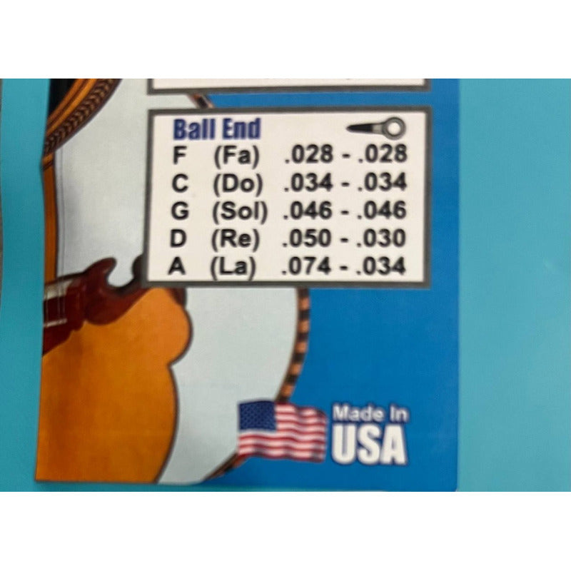 Cuerdas Gallito Bajo Quinto Nickel Hechas En Usa, Ball End