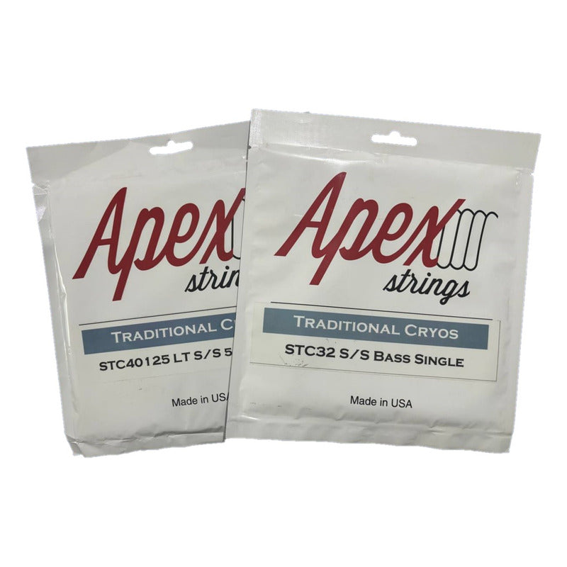 Cuerdas Set 6 Apex Guitarra O Bajo Eléctrico Acero,032