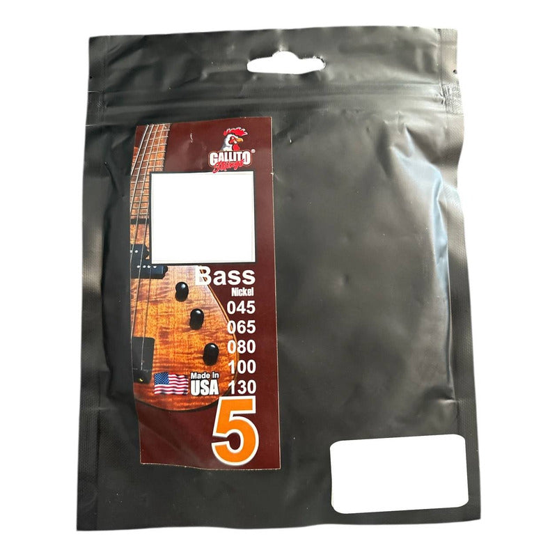 Cuerdas Bajo Eléctrico Gallito Strings Nickel 5 Cuerdas