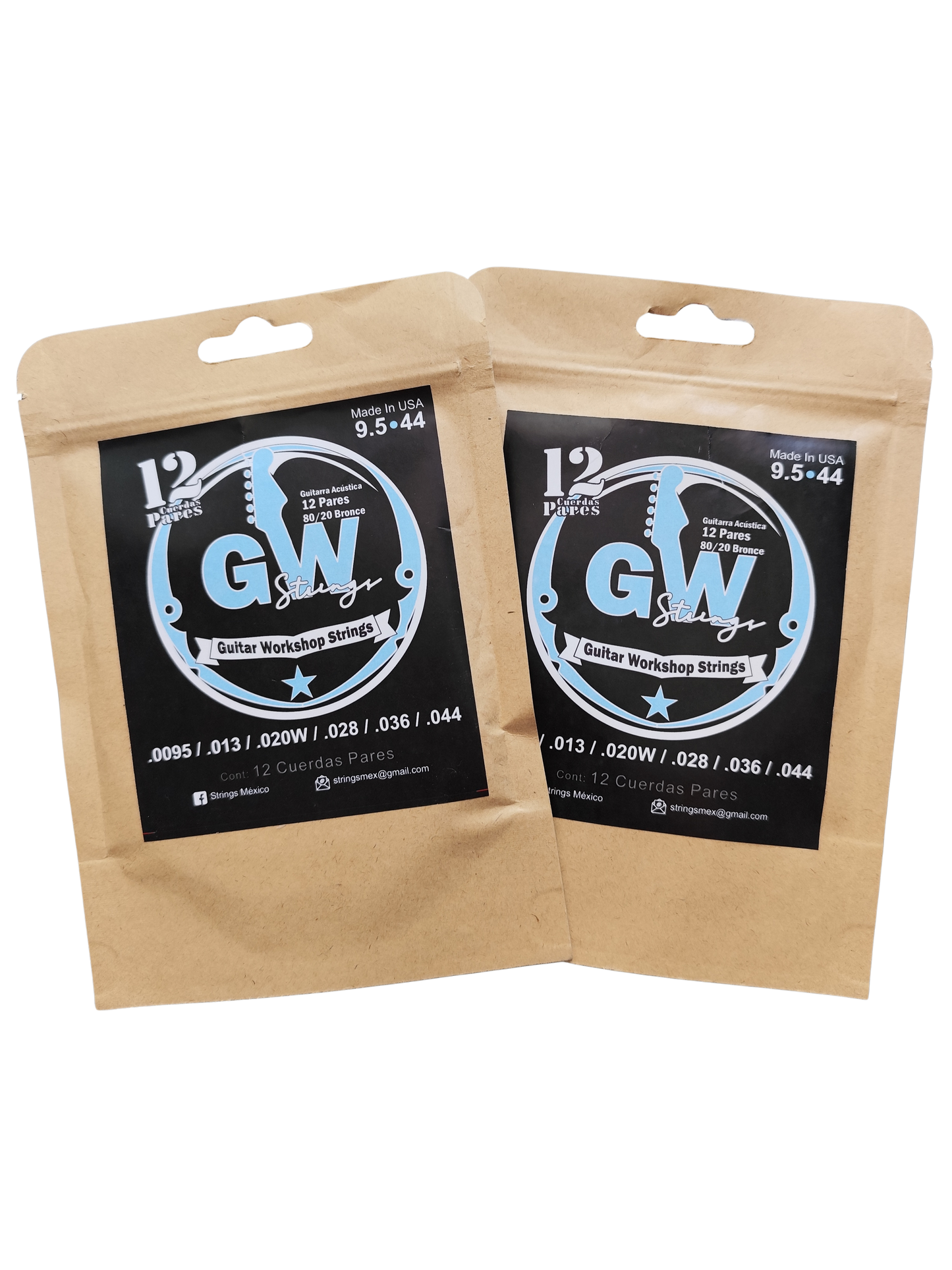 Cuerdas Pares 12 Gw Strings Guitarra Acustic Calibre 9.5-44