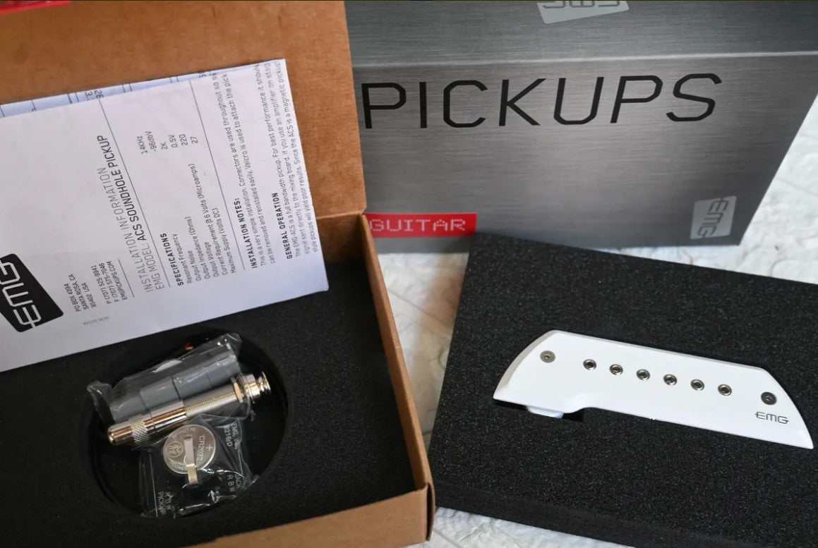 Pastilla Emg Guitarra Acustica Bajo Quinto Pickup Blanca