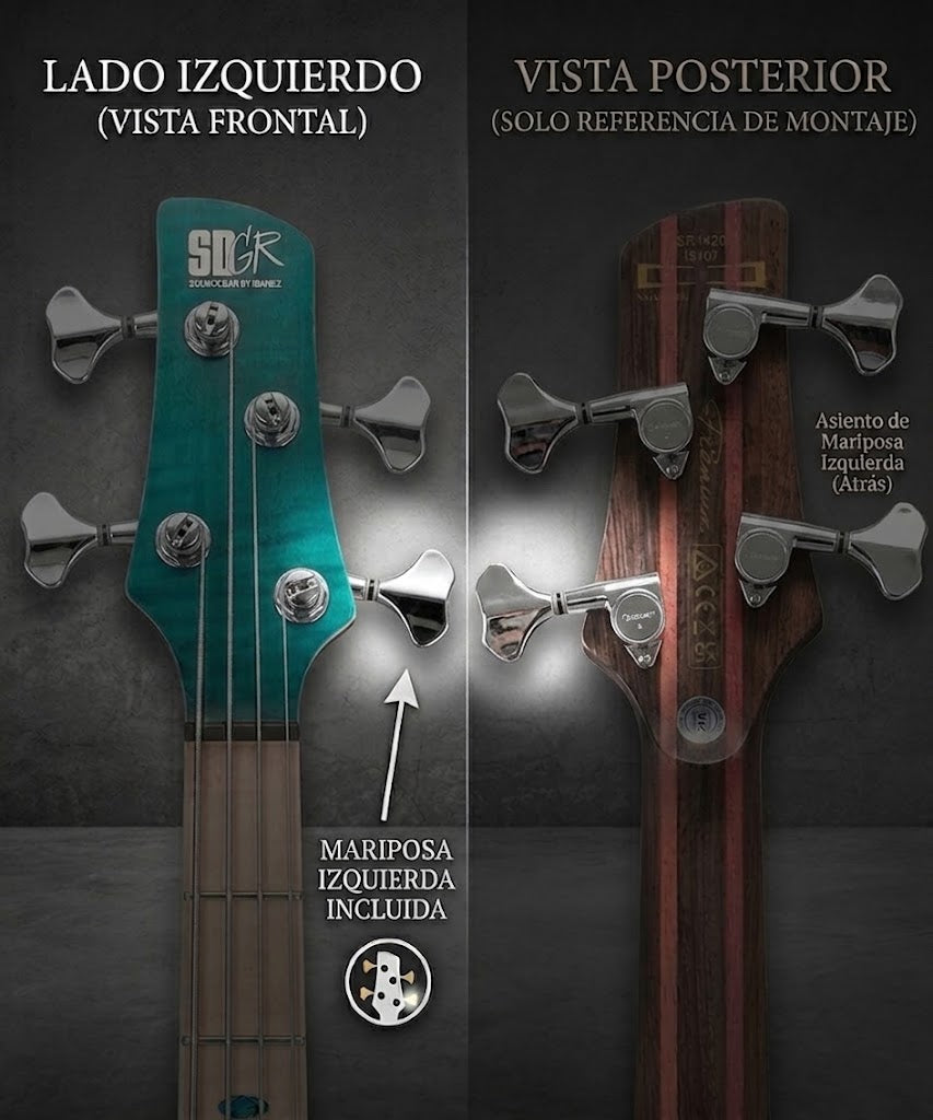 Clavija Individual Gotoh GB707 Negro - Lado Izquierdo