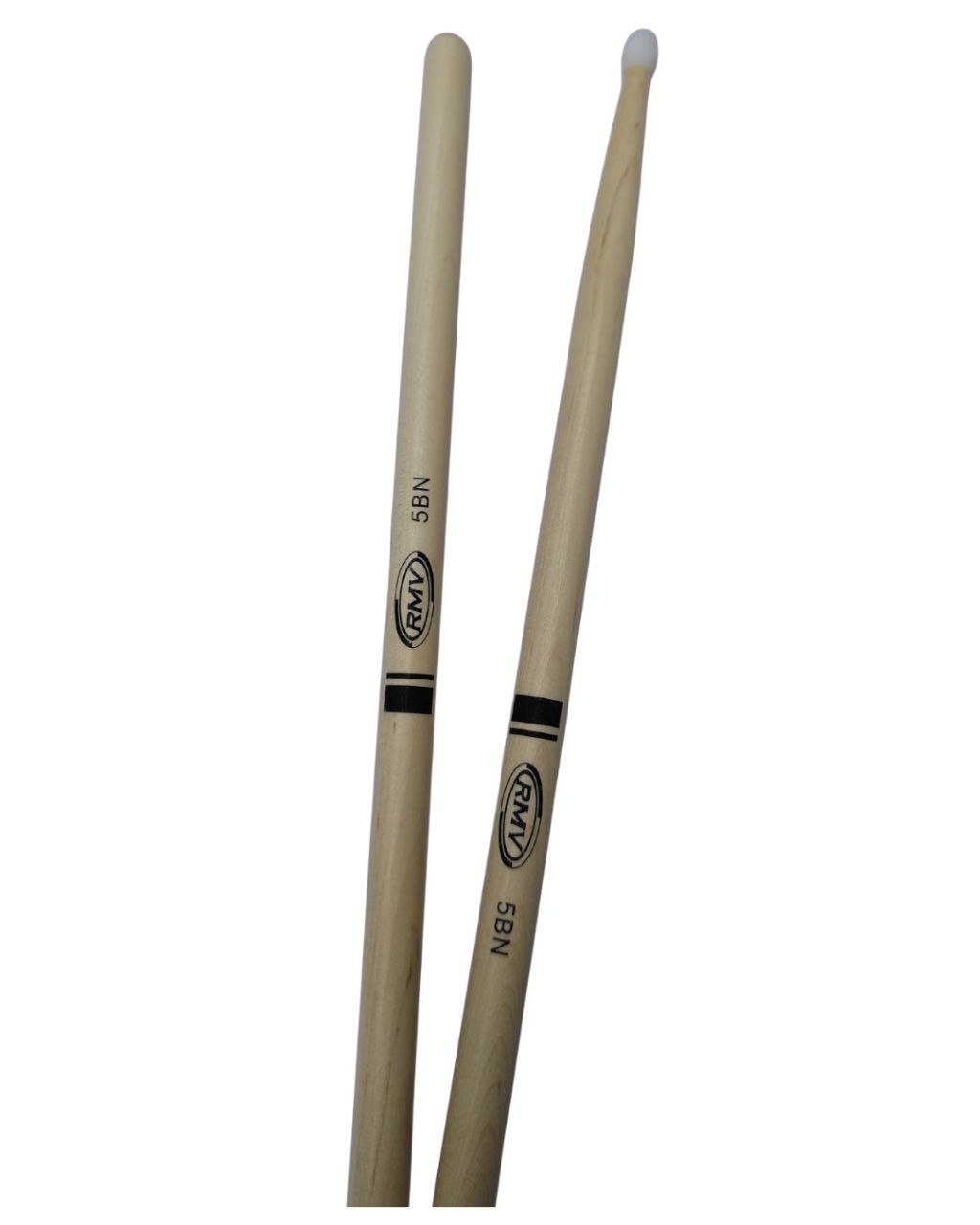 RMV 3 Pack de Baquetas para Batería 5BN, Punta de Nylon, Profesionales baqueta Equilibrada, comodas, acabado antiderrapante
